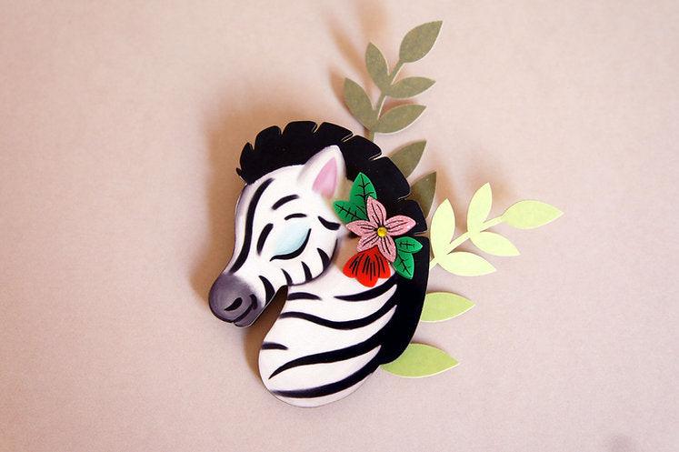 Solidarity Zebra Brooch by Laliblue