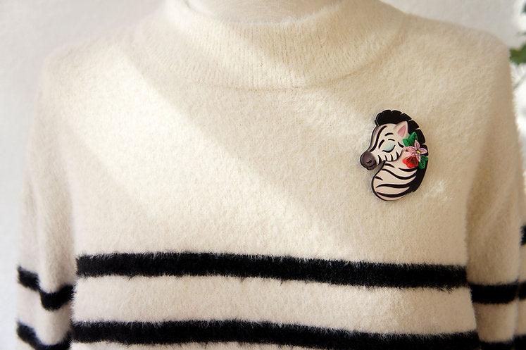 Solidarity Zebra Brooch by Laliblue