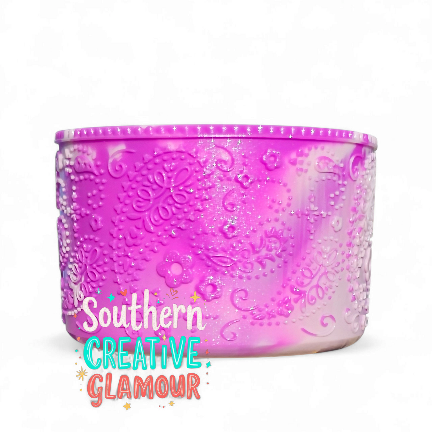 Princess Paisley Silicone Tumbler Boot | Purple Swirl Shimmer