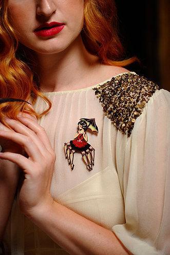 Spider Woman Halloween Brooch by Laliblue