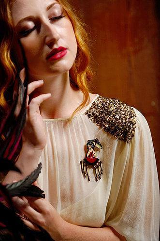 Spider Woman Halloween Brooch by Laliblue