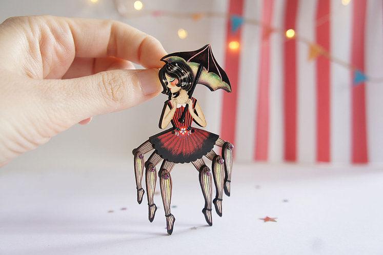 Spider Woman Halloween Brooch by Laliblue