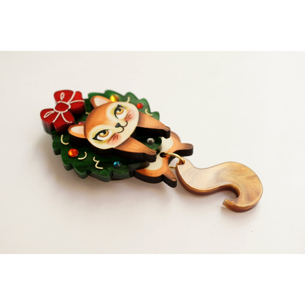 Squirrel in A Christmas Wreath Button Cover by Laliblue