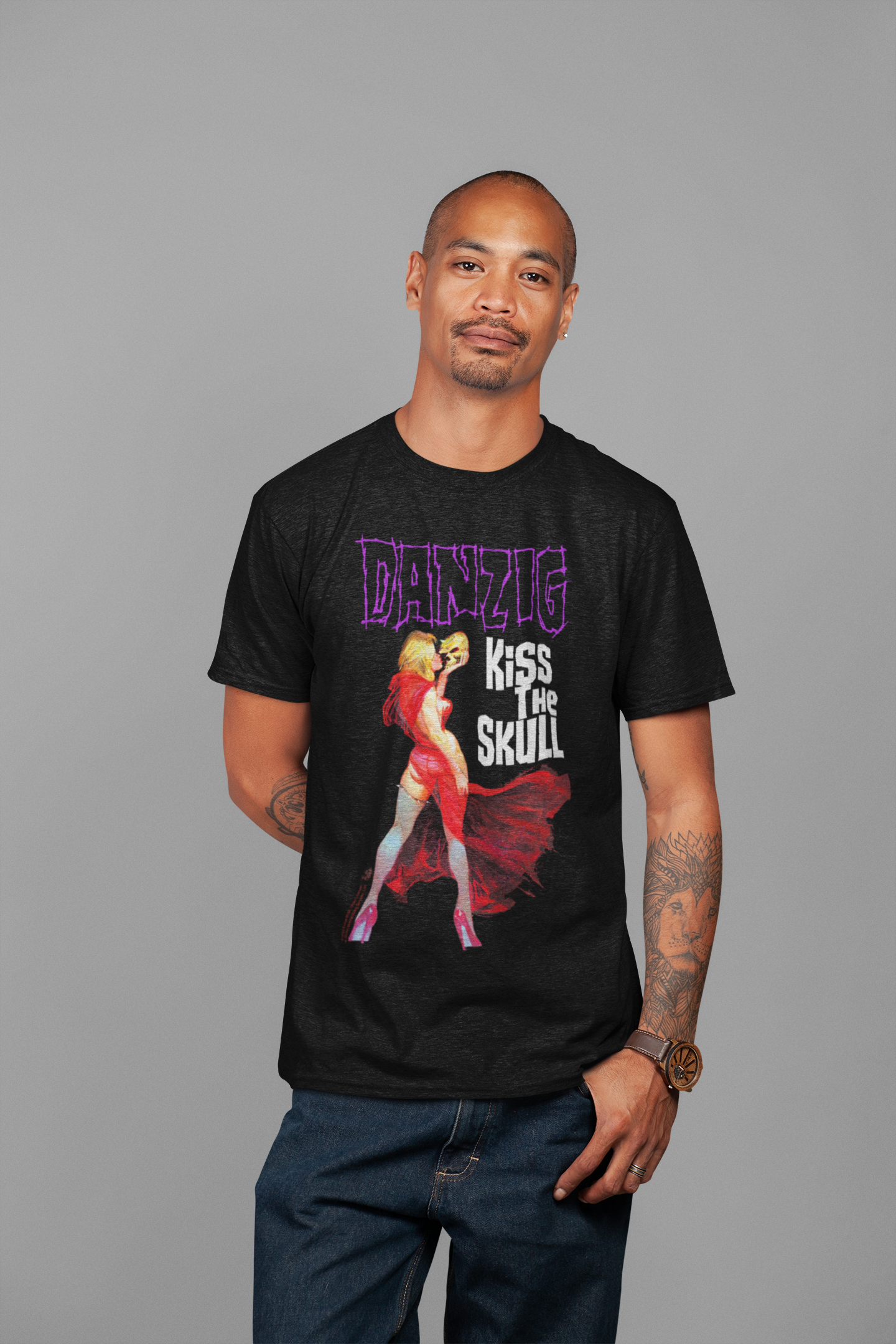 Stakes Danzig - Kiss the Skull Jumbo Print T-Shirt [Apparel]