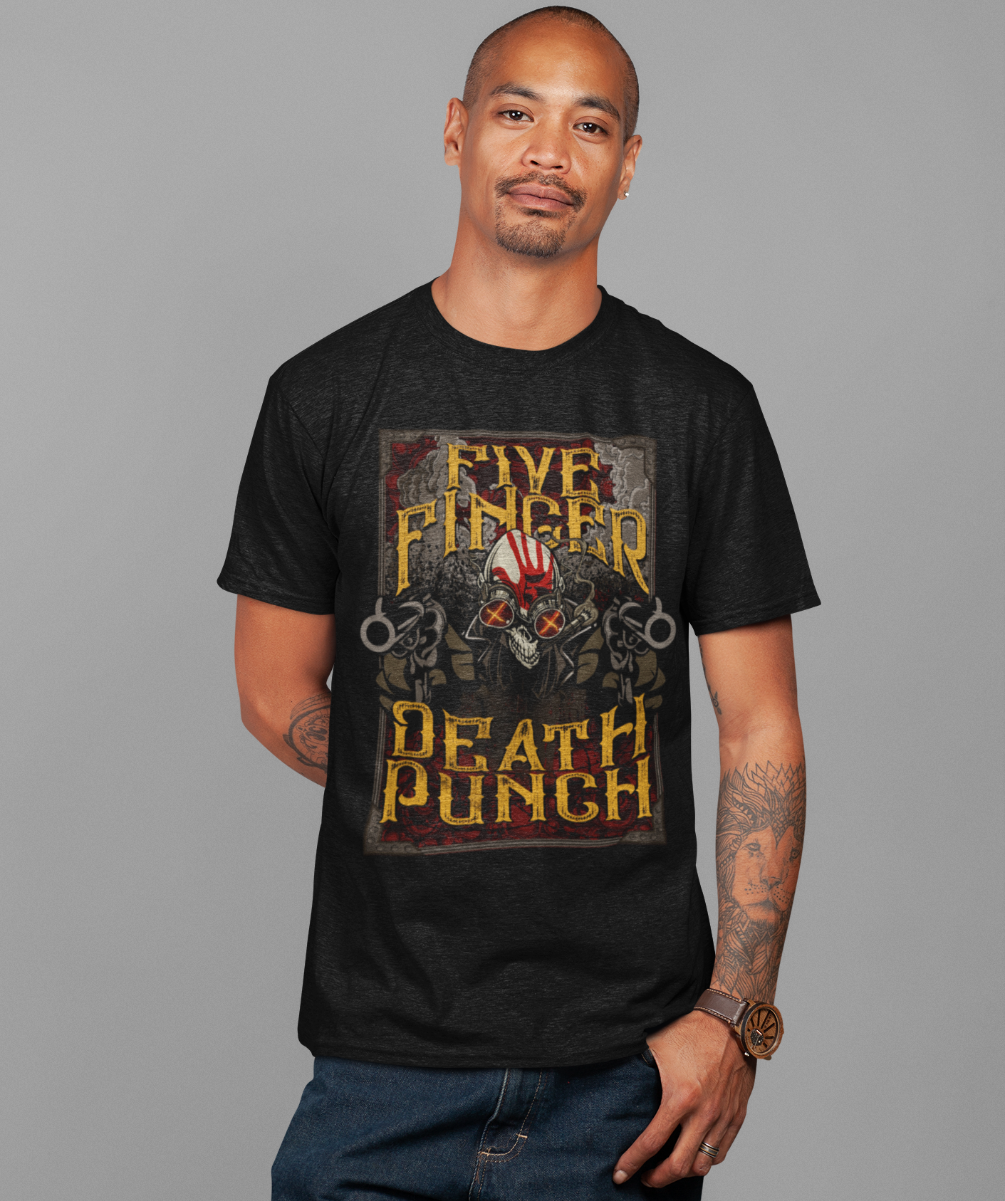 Stakes Five Finger Death Punch Barrels Jumbo Print T-shirt [Apparel]