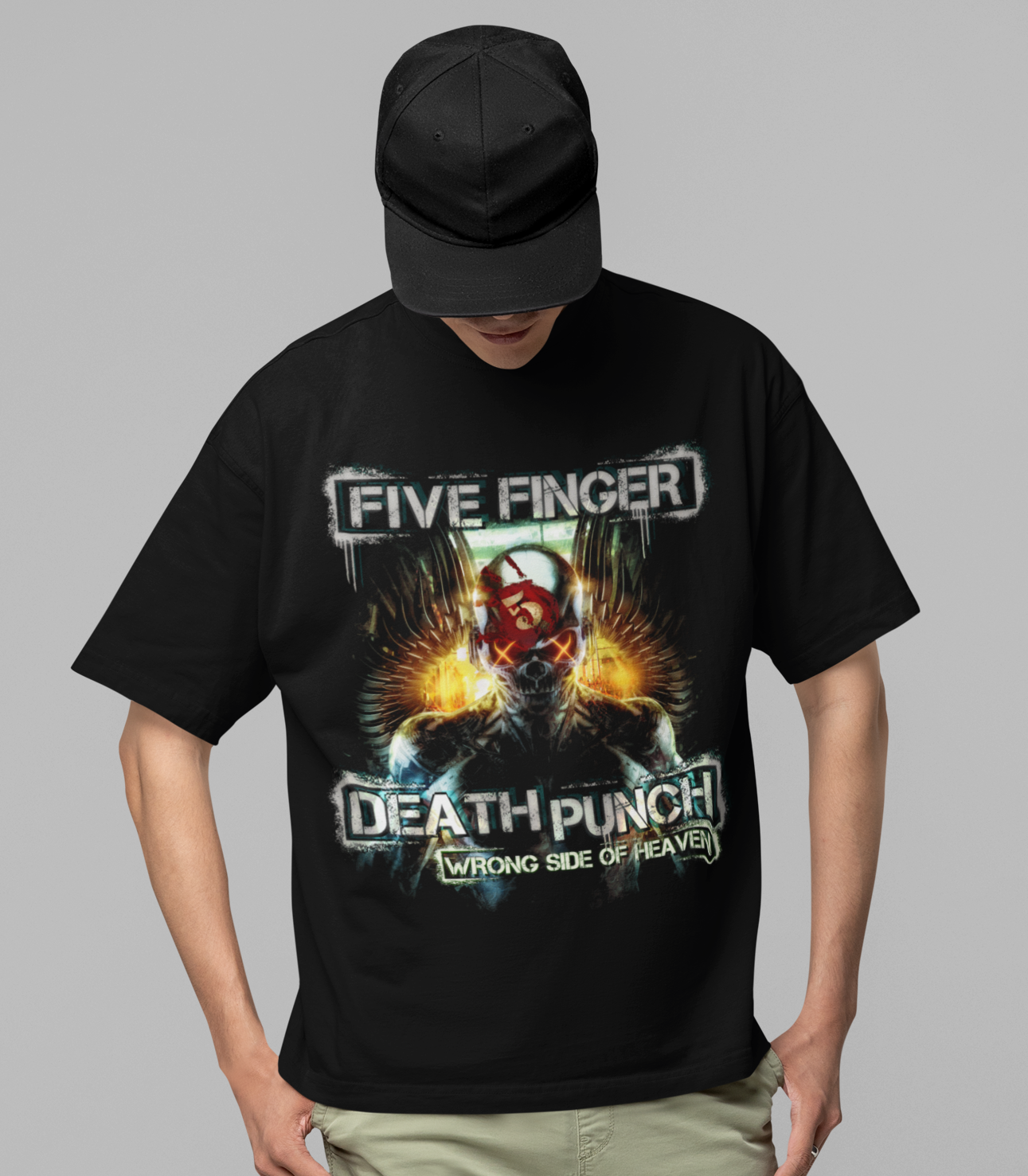 Stakes Five Finger Death Punch - Bot Heaven Jumbo Print T-Shirt [Apparel]