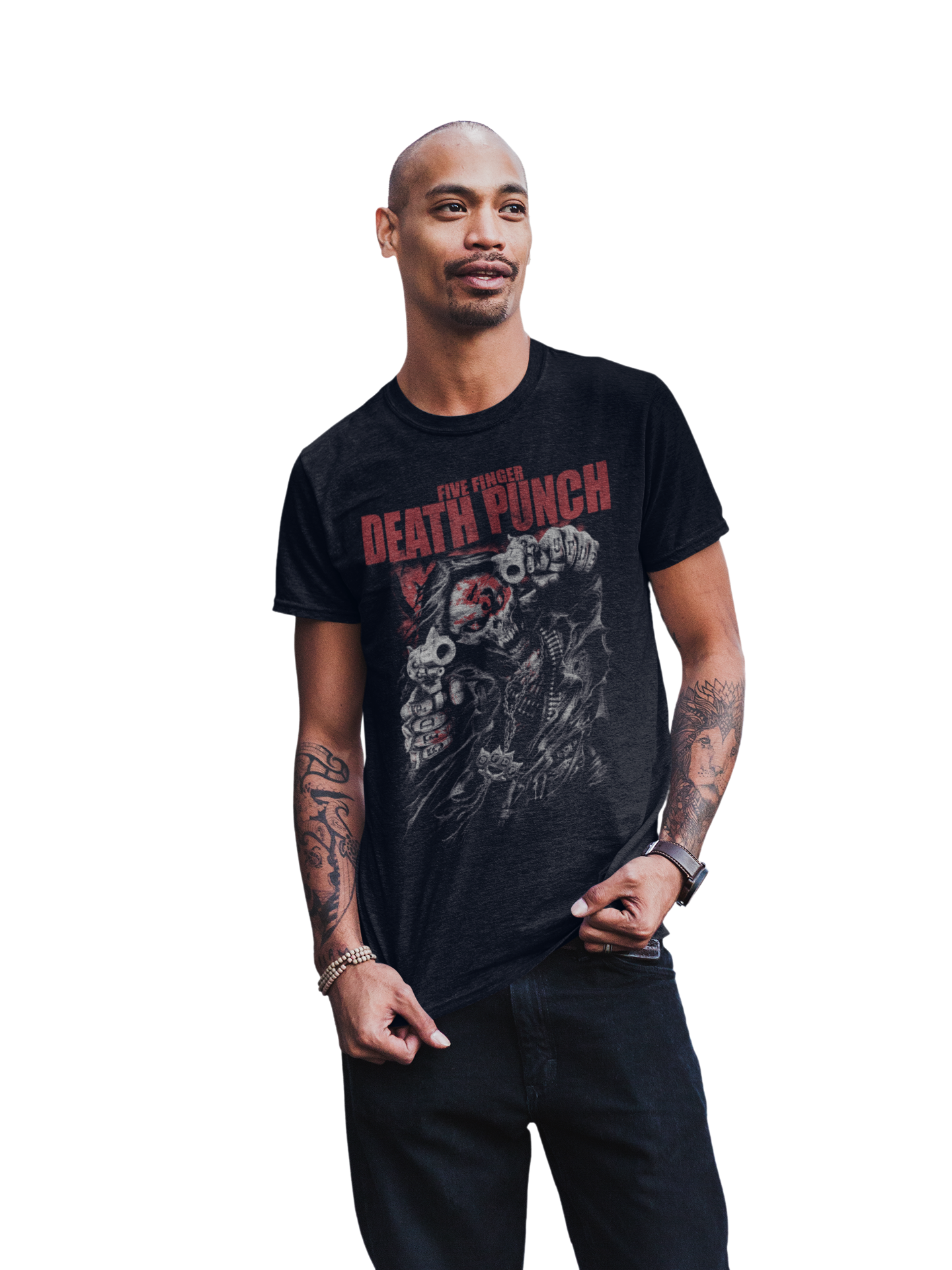 Stakes Five Finger Death Punch - Both Barrels Jumbo Print T-Shirt [Apparel]