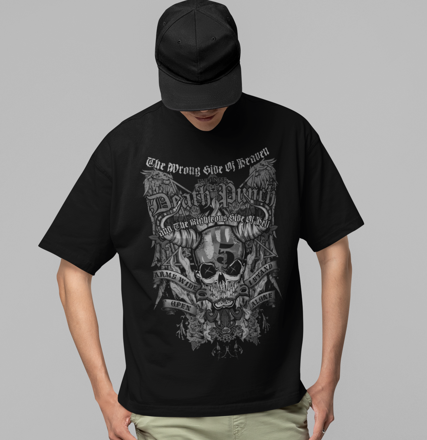 Stakes Five Finger Death Punch - Righteous Side of Evil Jumbo Print T-Shirt [Apparel]