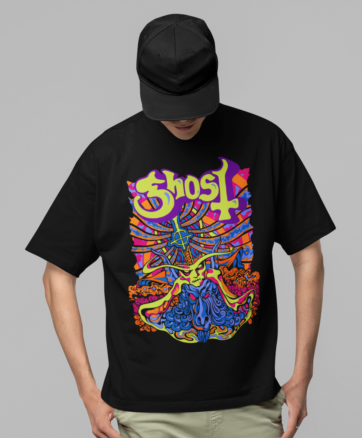 Stakes Ghost - Stained Glass Jumbo Print T-Shirt [Apparel]