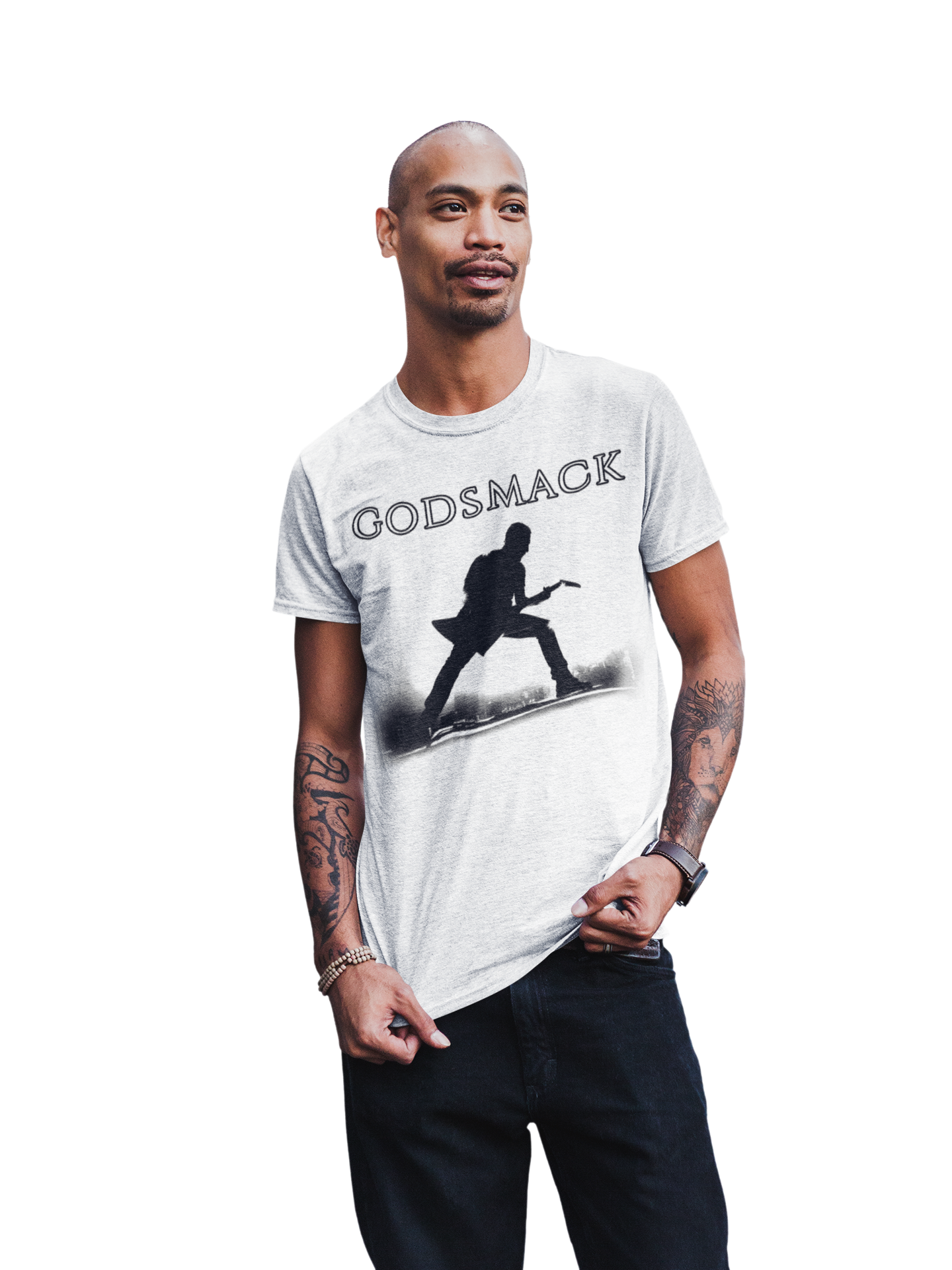 Stakes Godsmack - Lean In Sillouhete Jumbo Print T-Shirt [Apparel]