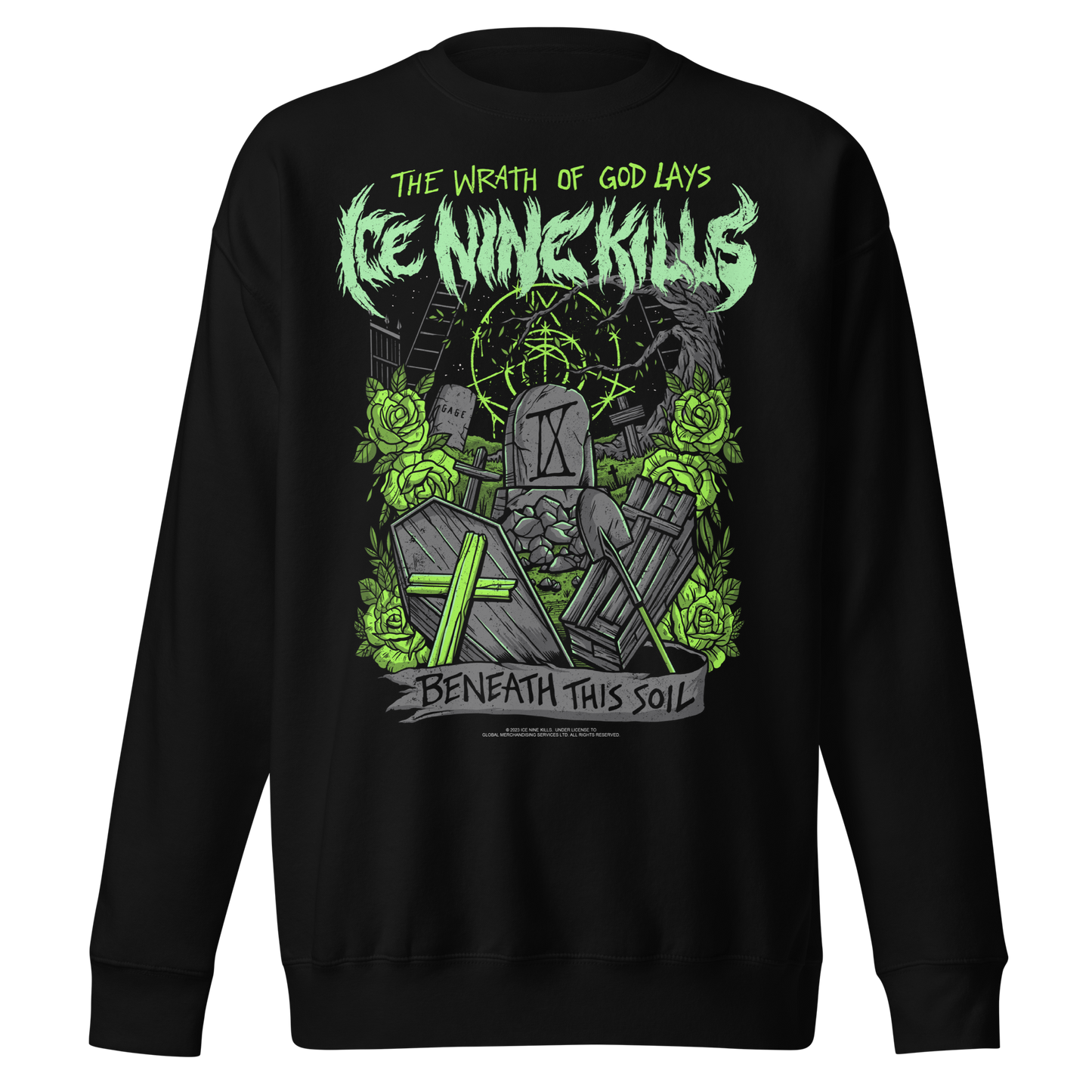 Stakes Ice Nine Kills Green Wrath Jumbo Print Sweatshirt [Apparel]