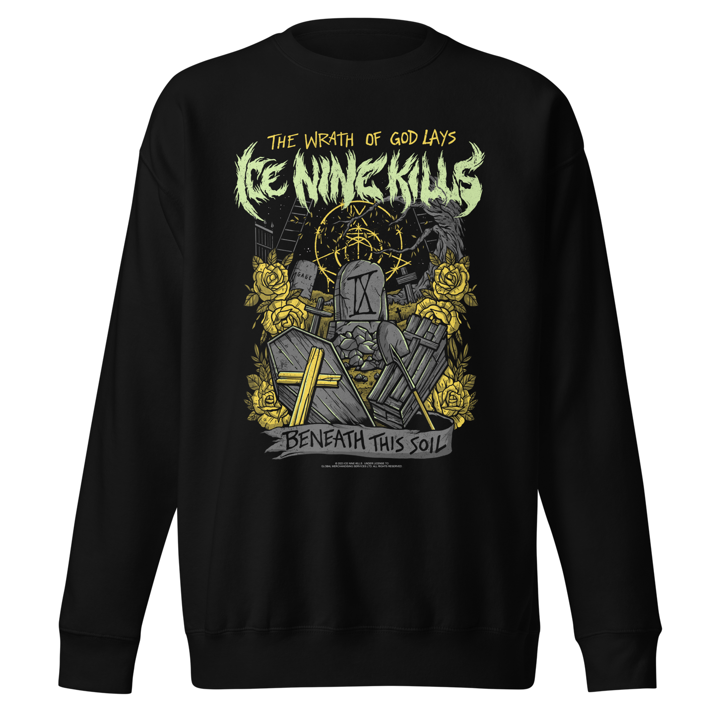 Stakes Ice Nine Kills Yellow Wrath Jumbo Print Sweatshirt [Apparel]