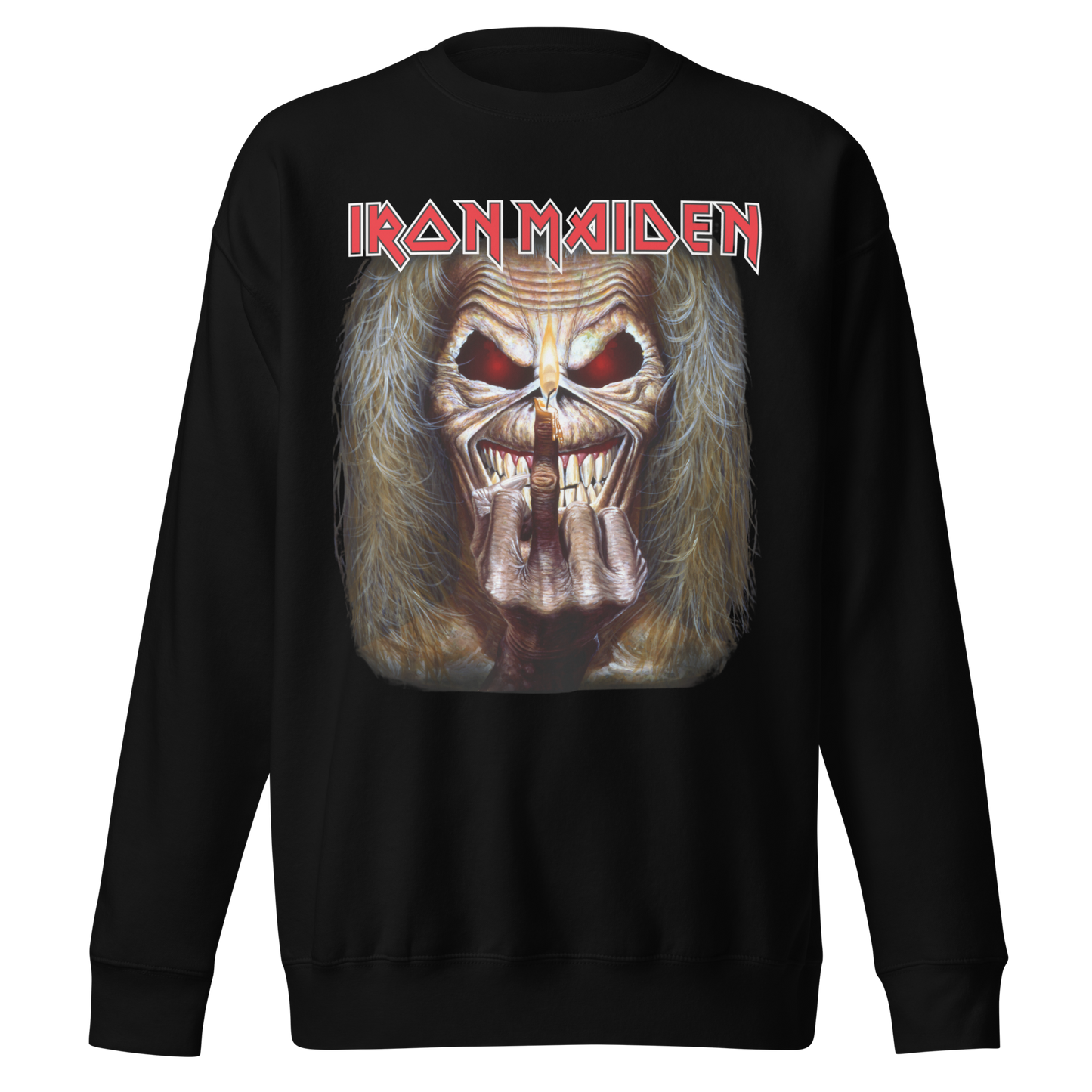 Stakes Iron Maiden Candle Finger Jumbo Print Sweatshirt [Apparel]