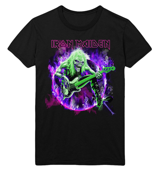 Stakes Iron Maiden Purple Guitar Jumbo Print T-Shirt [Apparel]