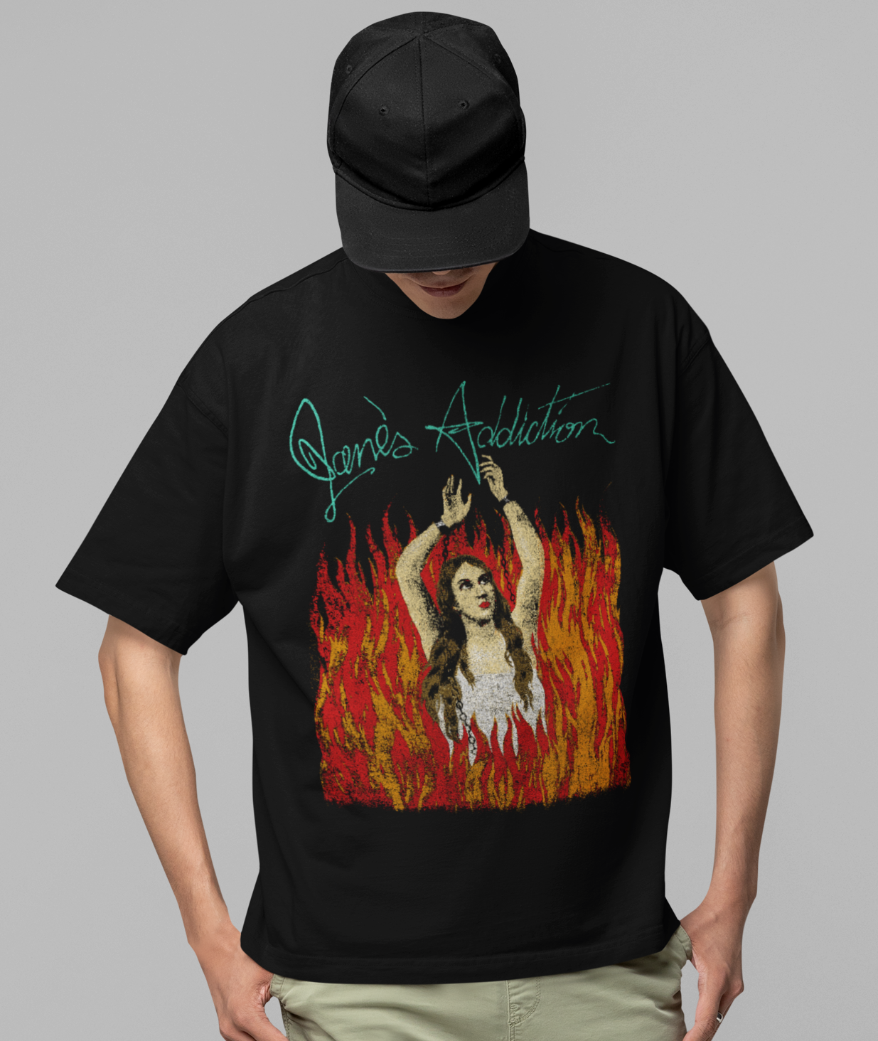 Stakes Jane's Addiction - Flames Jumbo Print T-Shirt [Apparel]