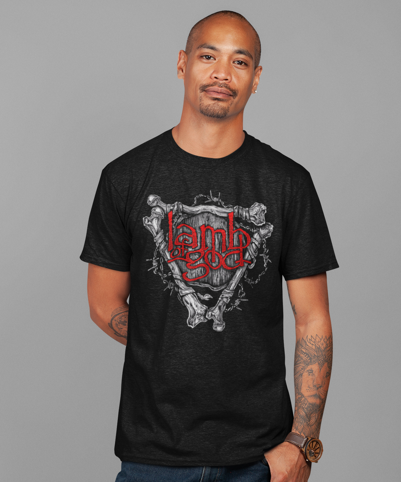 Stakes Lamb Of God - Bones Jumbo Print T-Shirt [Apparel]