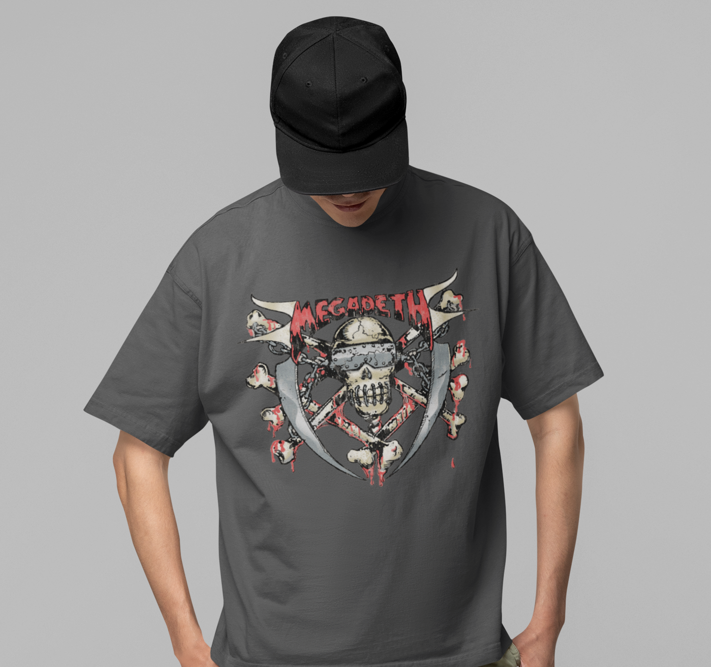 Stakes MegaDeth - Hand Painted Vic Jumbo Print T-Shirt [Apparel]