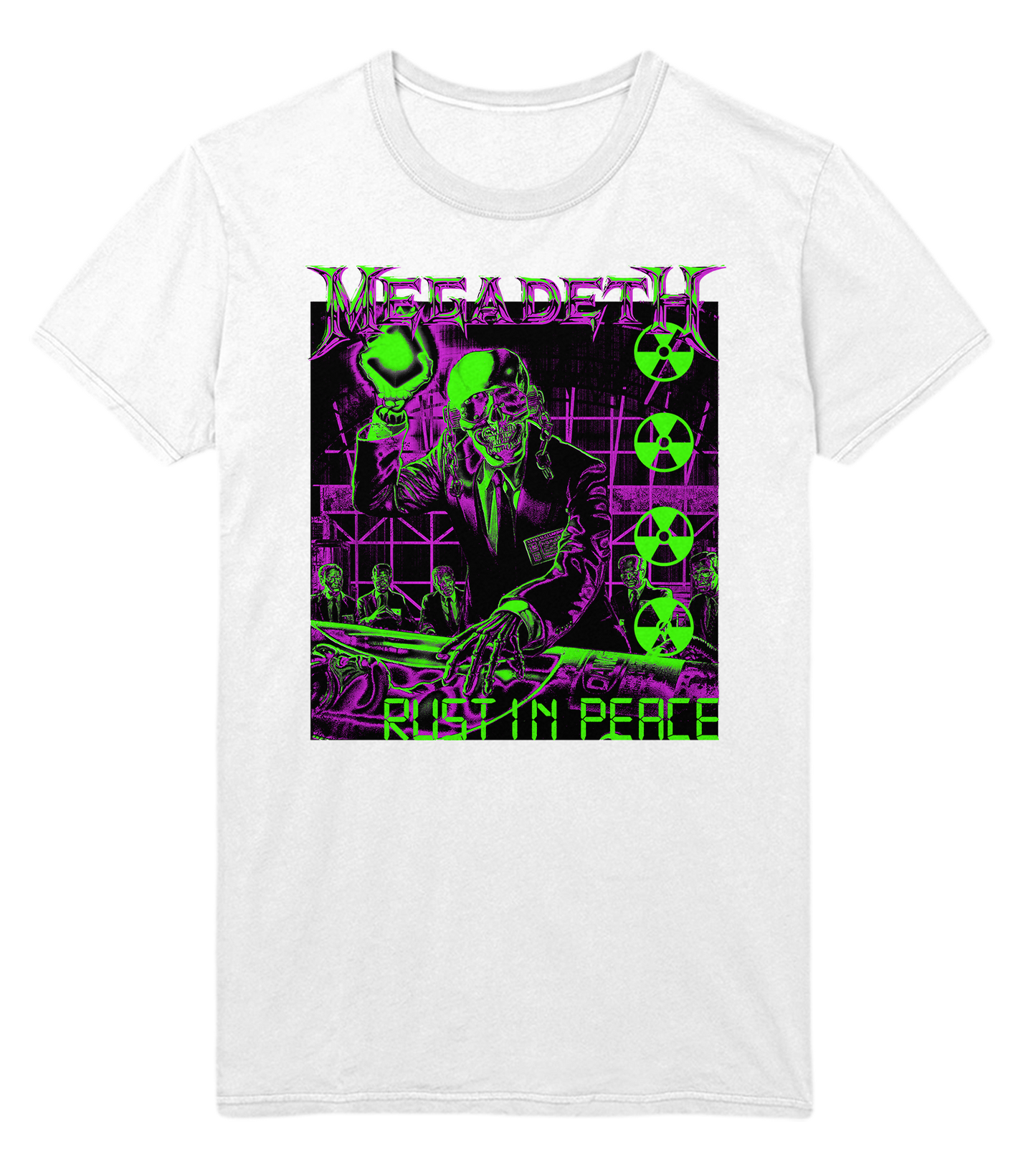 Stakes Megadeth Neon Rust in Peace Jumbo Print T-Shirt [Apparel]
