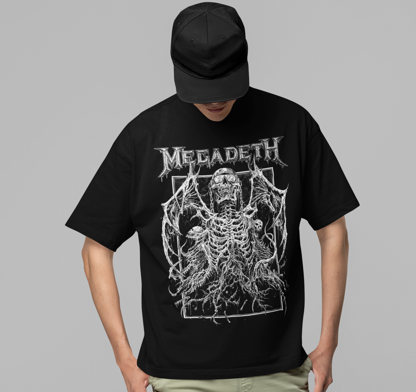 Stakes Megadeth Skeleton Wings Jumbo Print T-shirt [Apparel]