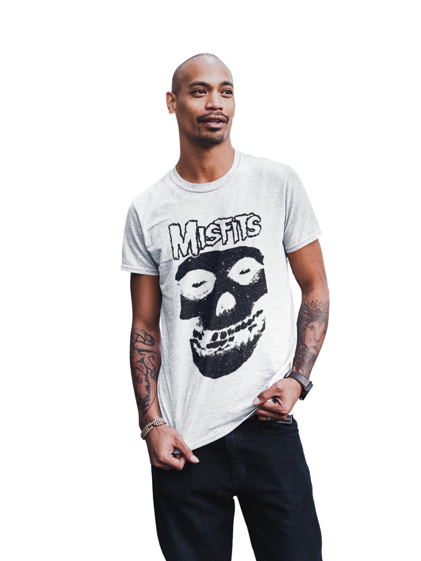 Stakes Misfits Black Skull Jumbo Print T-shirt [Apparel]