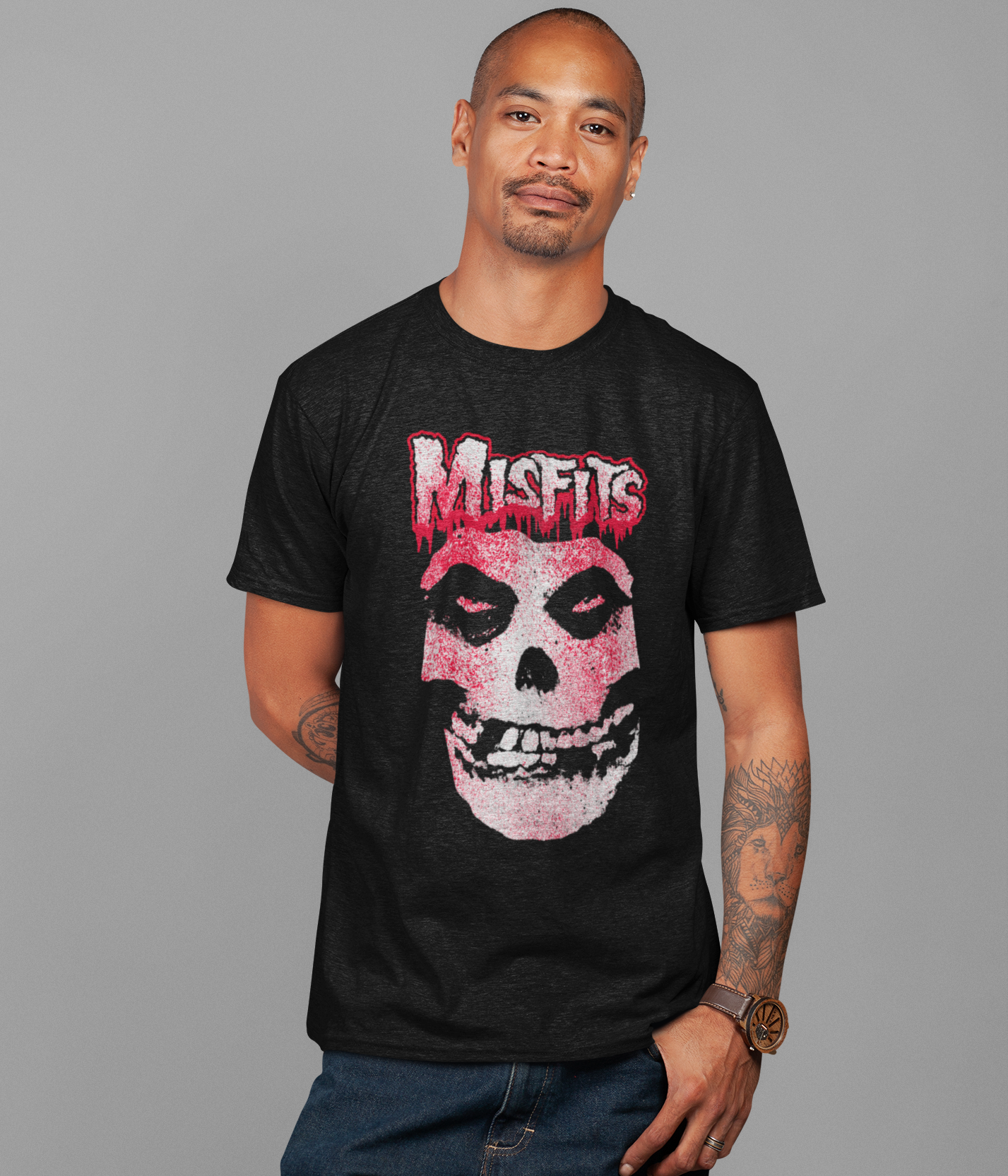 Stakes Misfits Tagged Skull Jumbo Print T-shirt [Apparel]