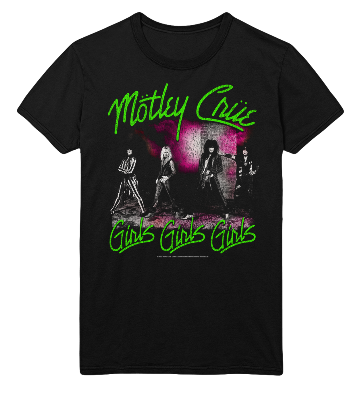 Stakes Motley Crue Green Girls Jumbo Print T-Shirt [Apparel]