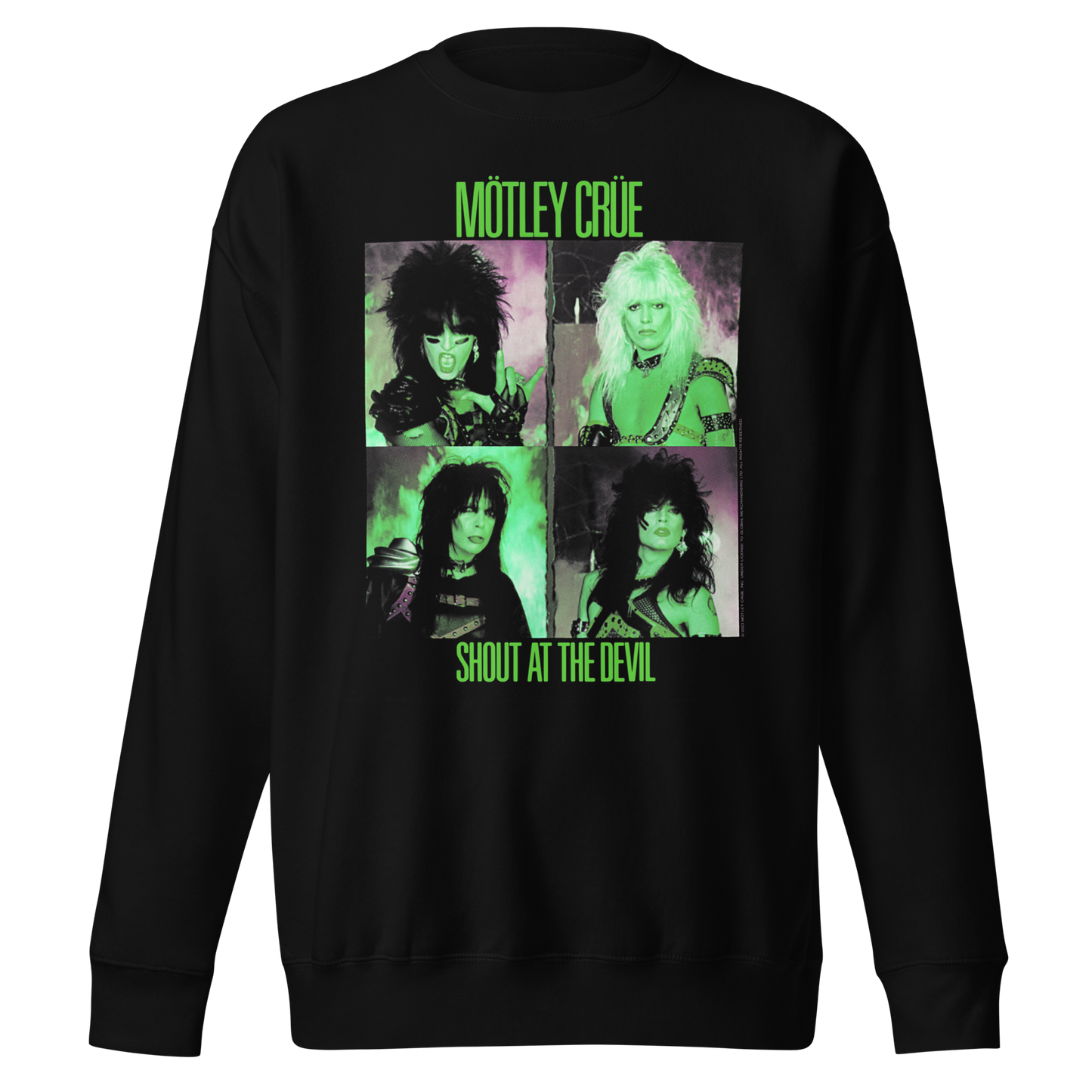 Stakes Motley Crue Green Shout Jumbo Print Sweatshirt [Apparel]