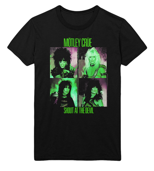 Stakes Motley Crue Green Shout Jumbo Print T-Shirt [Apparel]