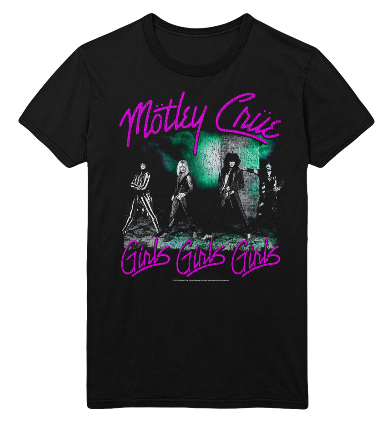 Stakes Motley Crue Pink Girls Jumbo Print T-Shirt [Apparel]