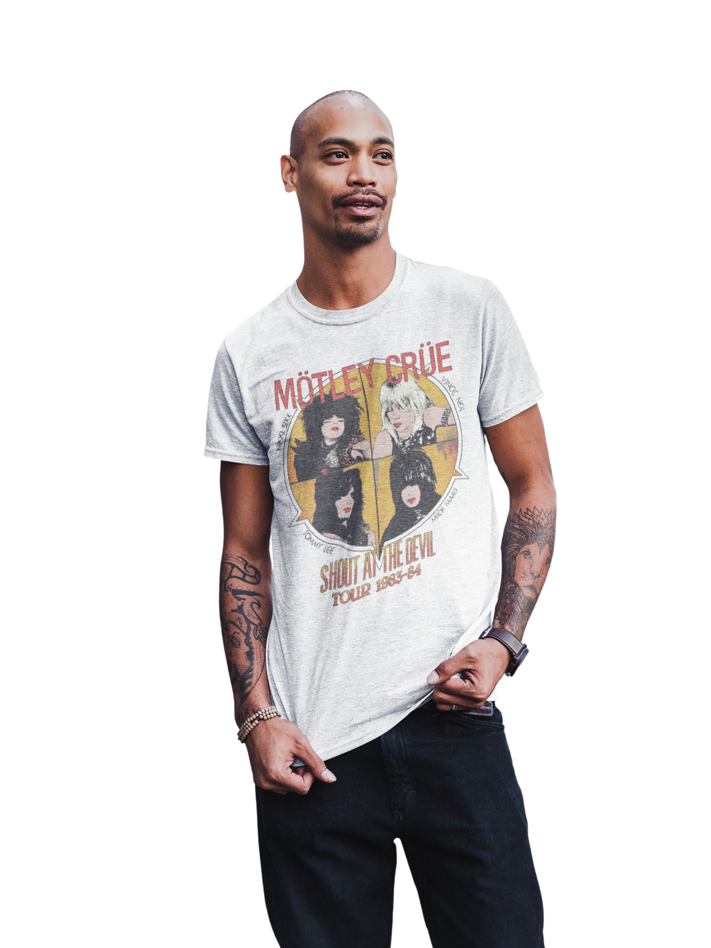 Stakes Motley Crue - Shout 83/84 Tour Jumbo Print T-Shirt [Apparel]