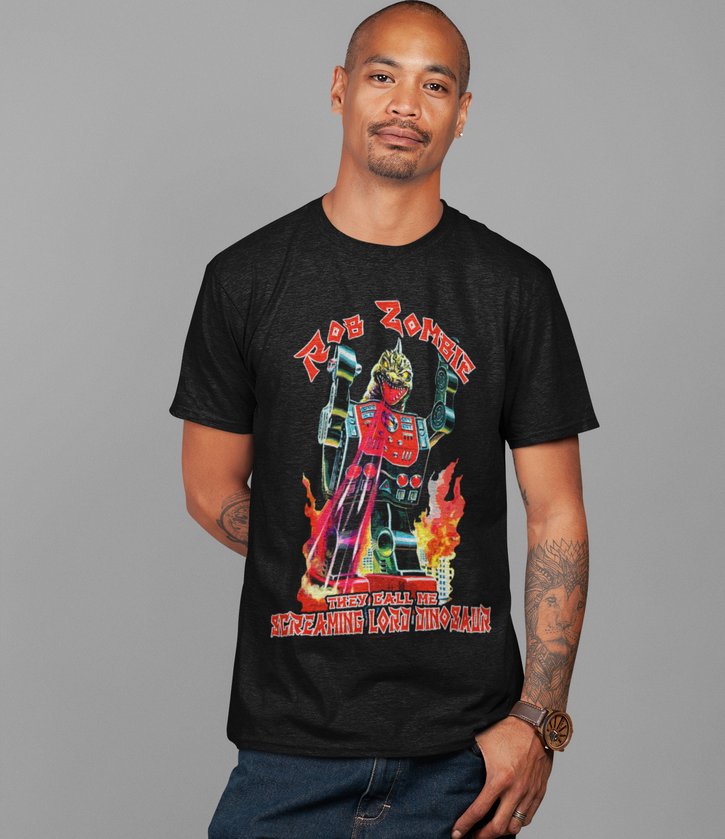 Stakes Rob Zombie Lord Dinosaur Jumbo Print T-Shirt [Apparel]