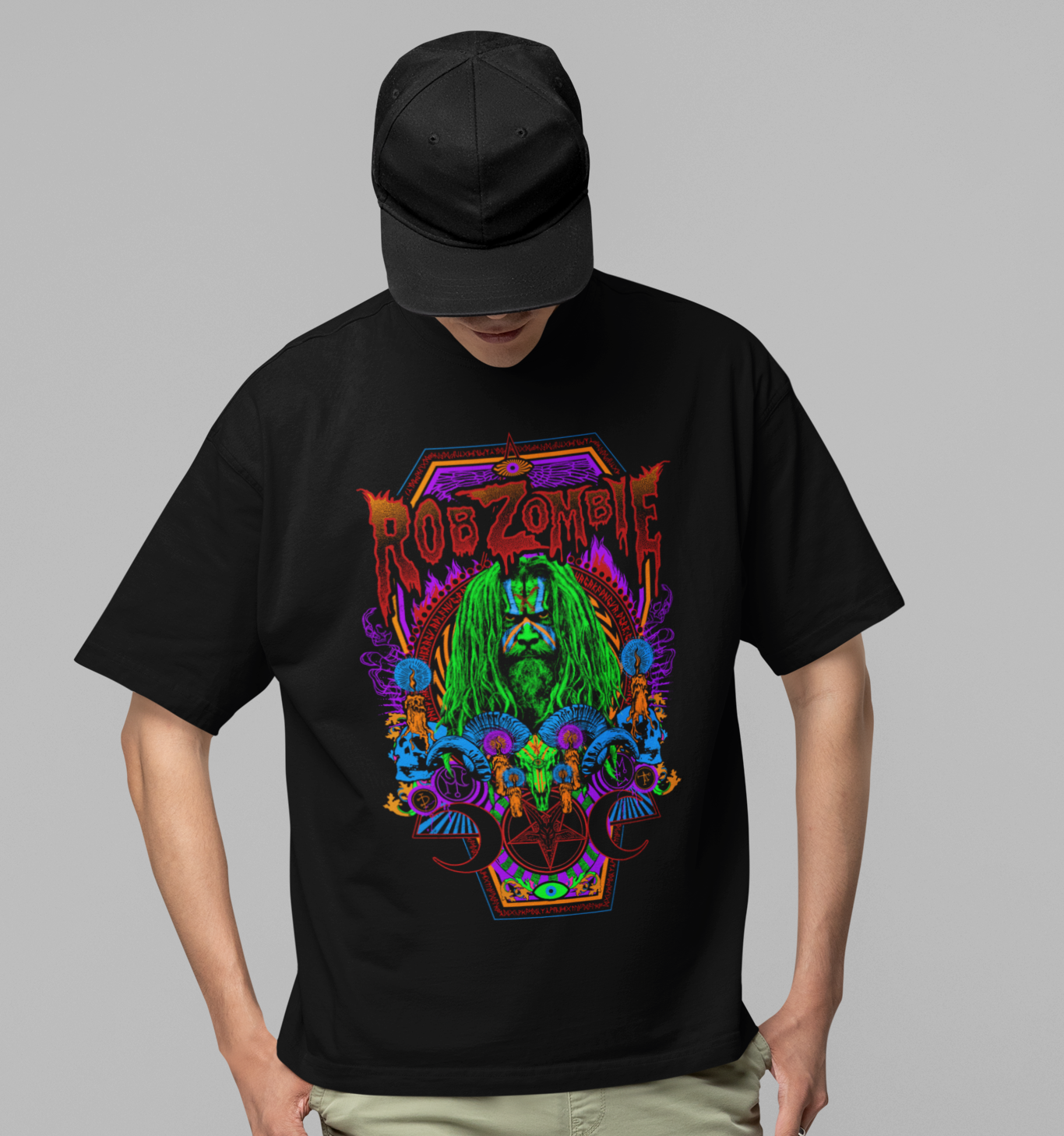 Stakes Rob Zombie - Pyschedelic Jumbo Print T-Shirt [Apparel]