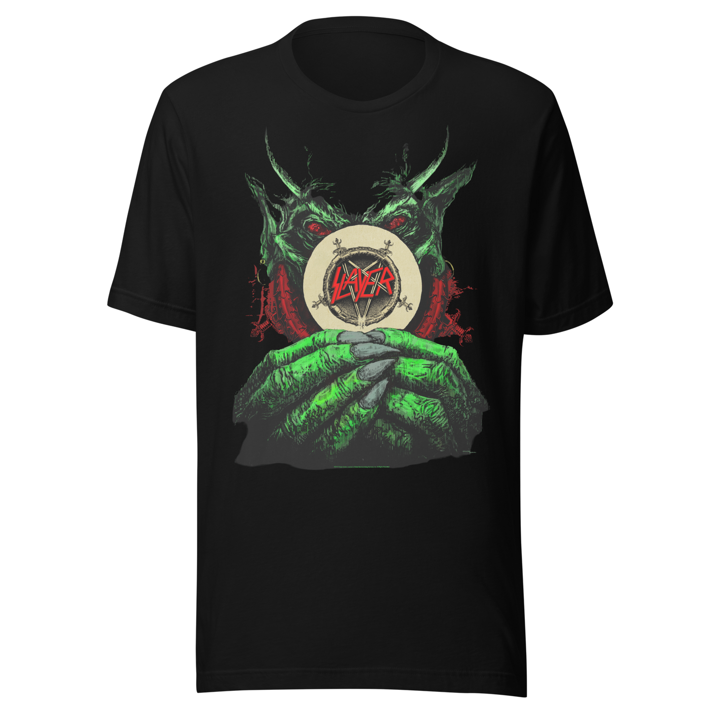 Stakes Slayer Demon Hands Vintage Jumbo Print T-Shirt [Apparel]