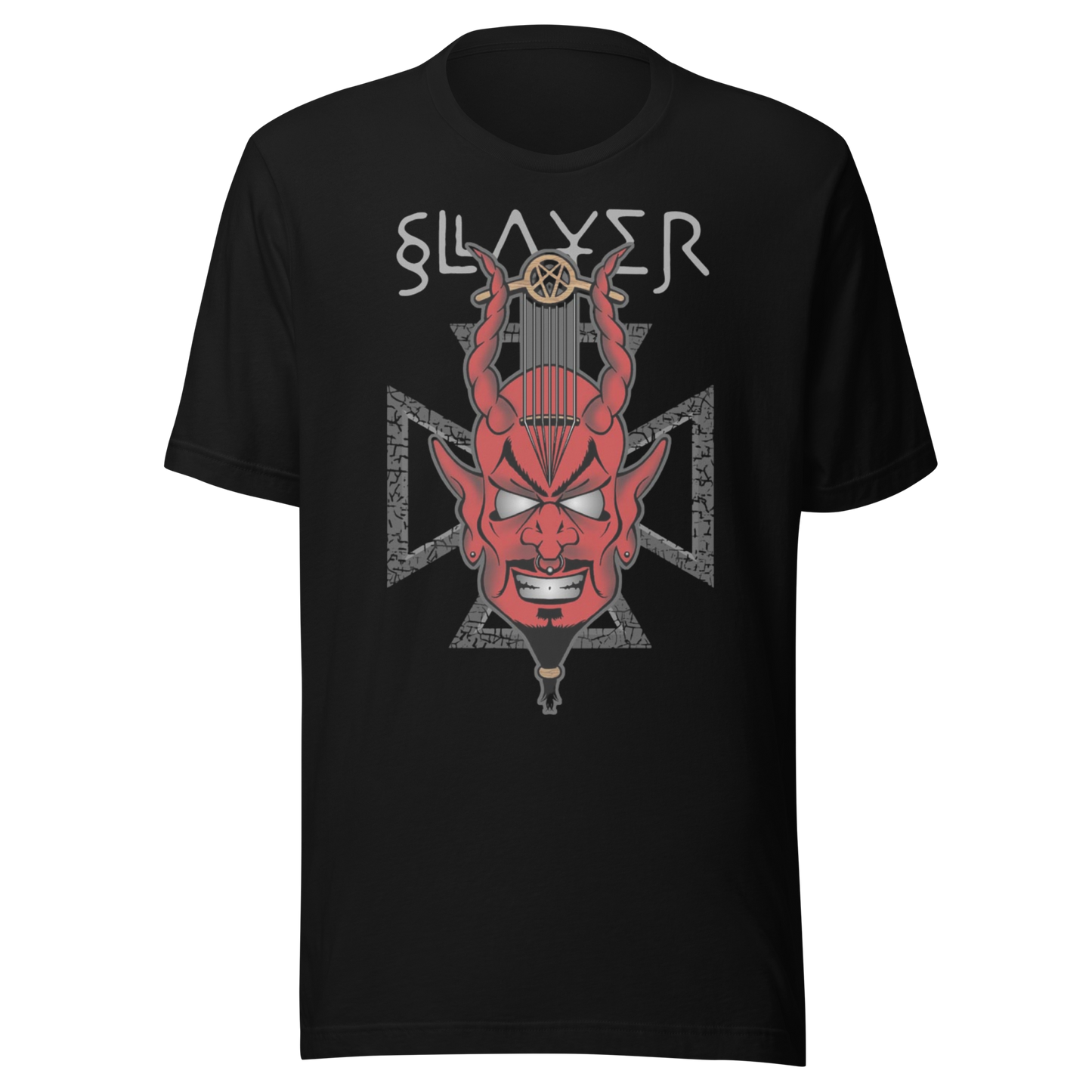 Stakes Slayer Devil's Horns Vintage Jumbo Print T-Shirt [Apparel]