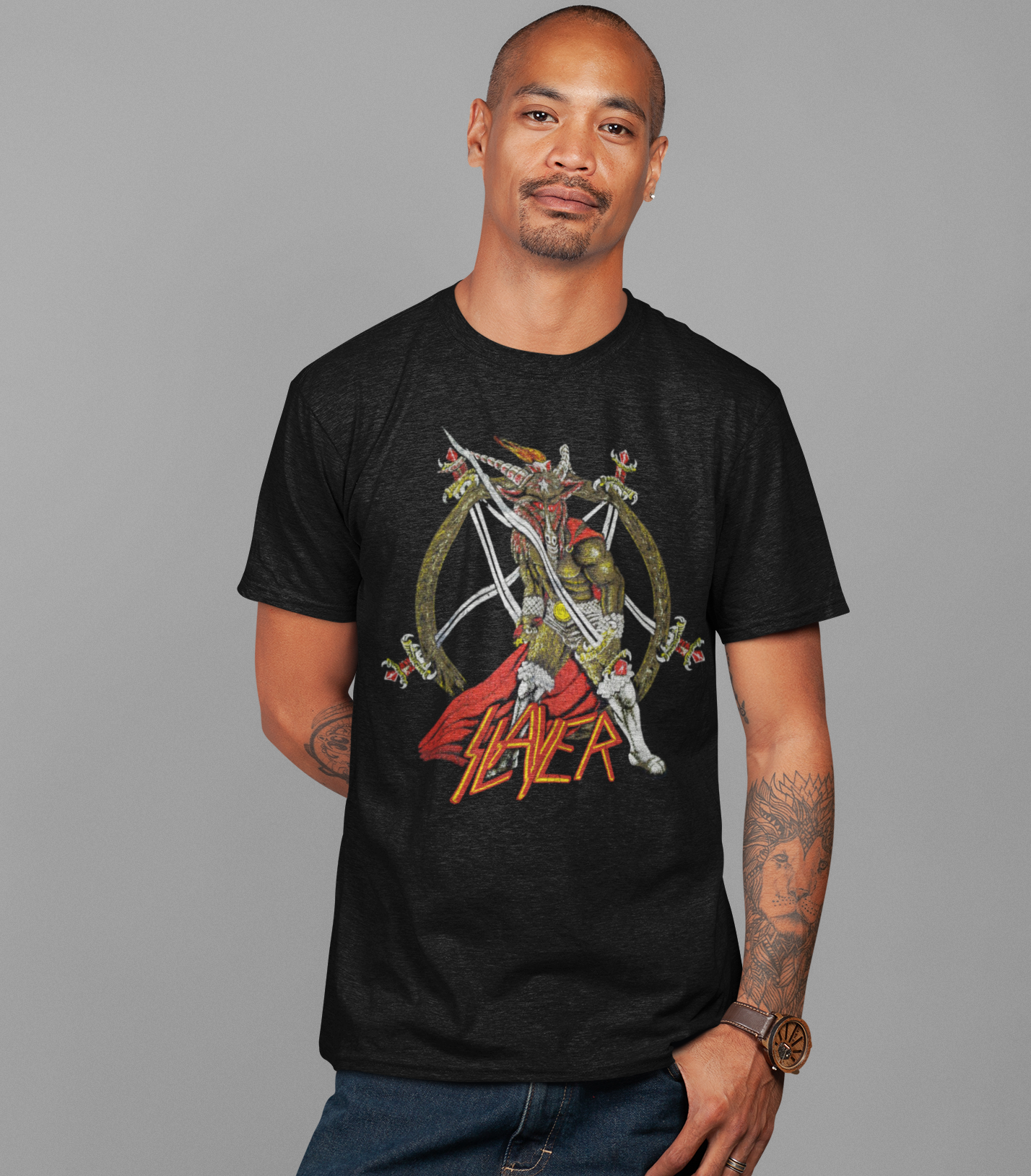 Stakes Slayer - Show No Mercy Jumbo Print T-Shirt [Apparel]