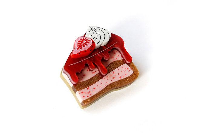 Strawberry Cake Brooch by Laliblue