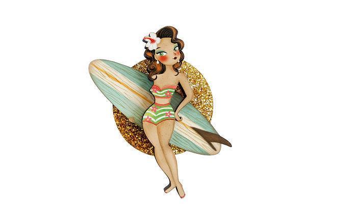 Surfer Girl Brooch by Laliblue