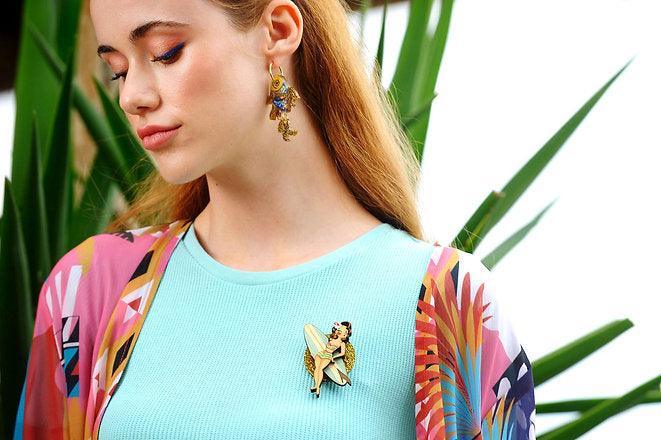 Surfer Girl Brooch by Laliblue