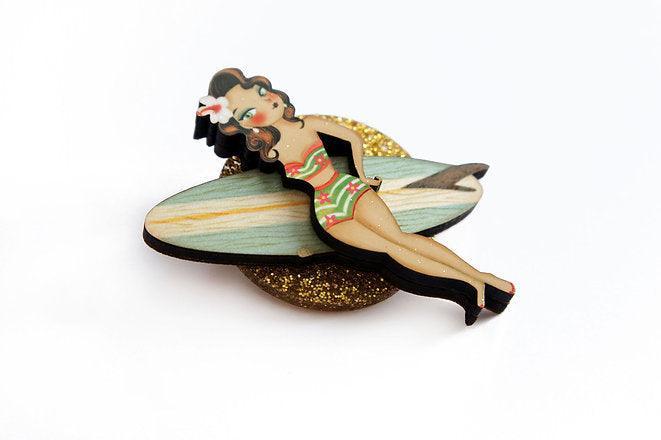 Surfer Girl Brooch by Laliblue