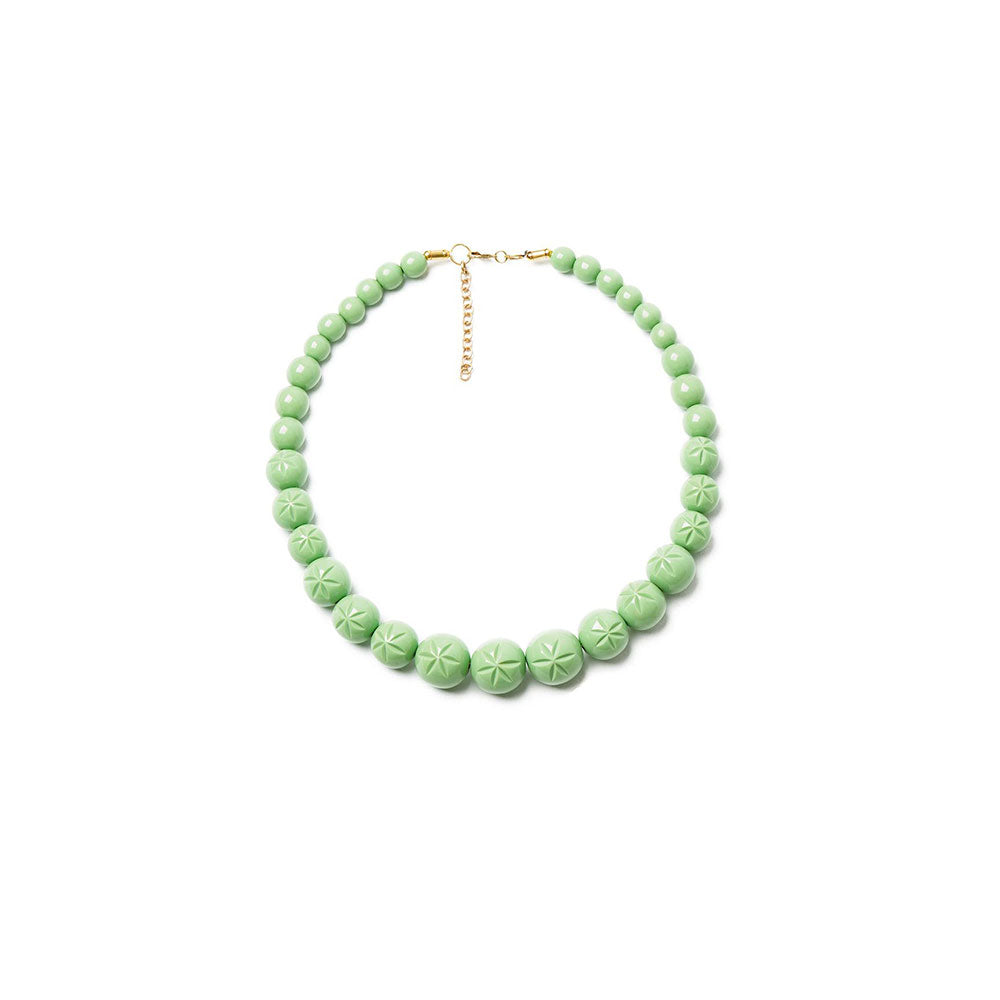 Tea Heavy Carve Bead Necklace by Splendette