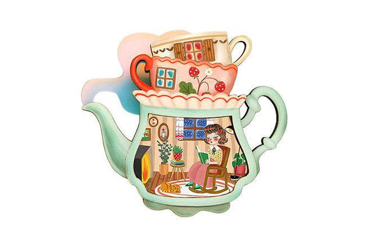 Teapot House Brooch by Laliblue