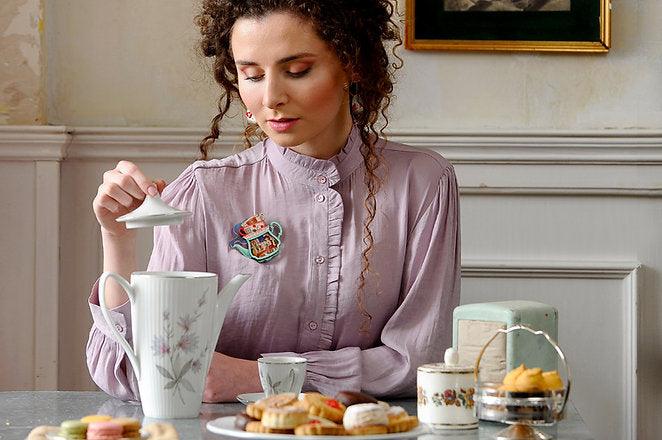 Teapot House Brooch by Laliblue