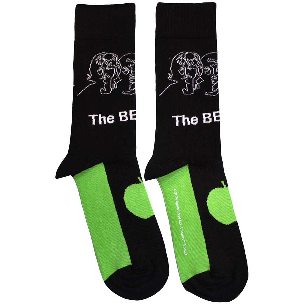 The Beatles White Album Faces Outlines & Apple [Socks]
