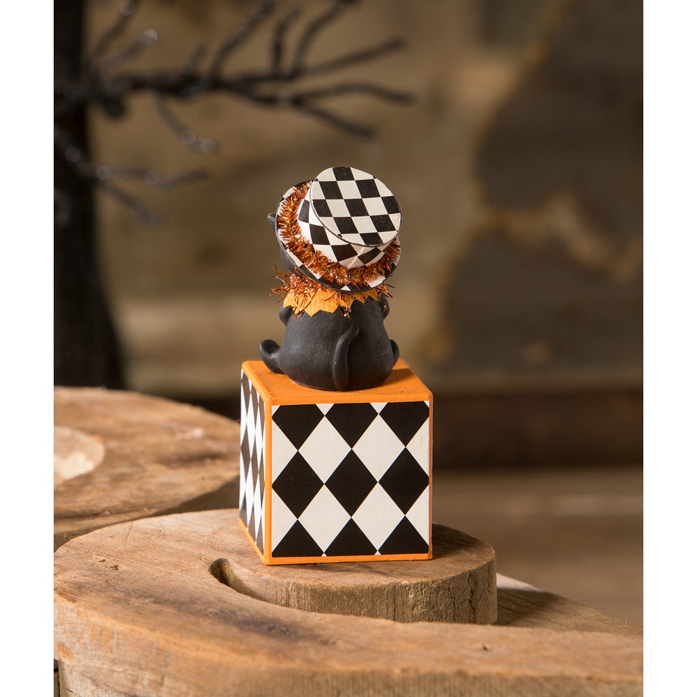 Top Hat Kitty on Block by Bethany Lowe Designs