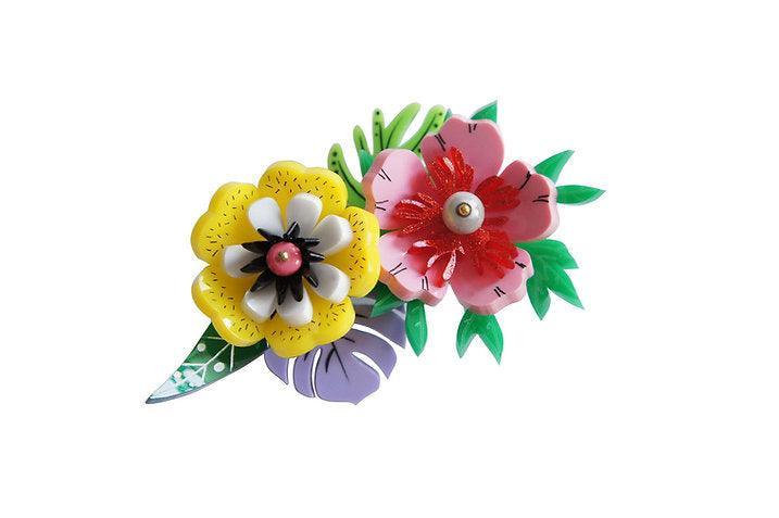 Tropical Flowers Brooch by Laliblue