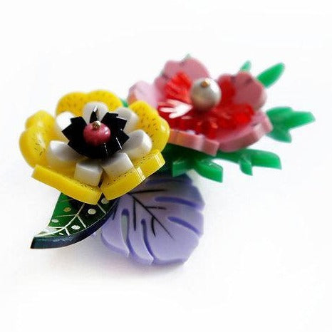 Tropical Flowers Brooch by Laliblue