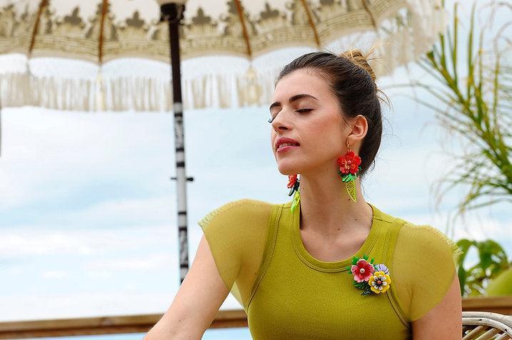 Tropical Flowers Brooch by Laliblue