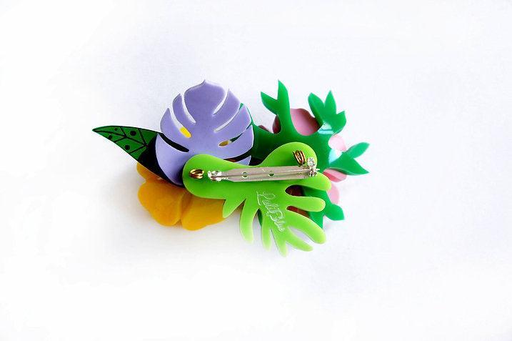 Tropical Flowers Brooch by Laliblue