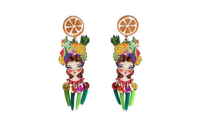 Tropical Tiki Girl Earrings by Laliblue