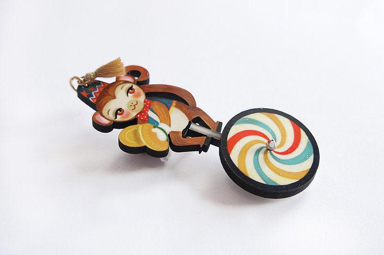Uni-Cycle Halloween Brooch by Laliblue